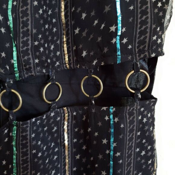 CLEOBELLA Nash high neck flared leg sleeveless retro disco jumpsuit stardust XS - Picture 6 of 9